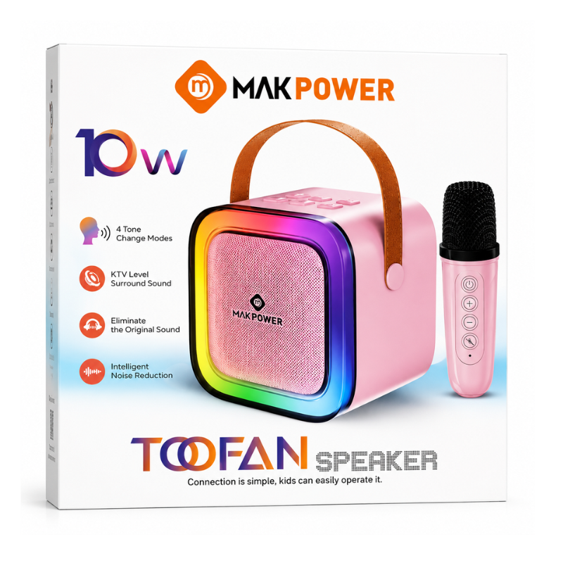 MAKPOWER Toofan 10W Portable Karaoke Bluetooth Speaker with Wireless Microphone