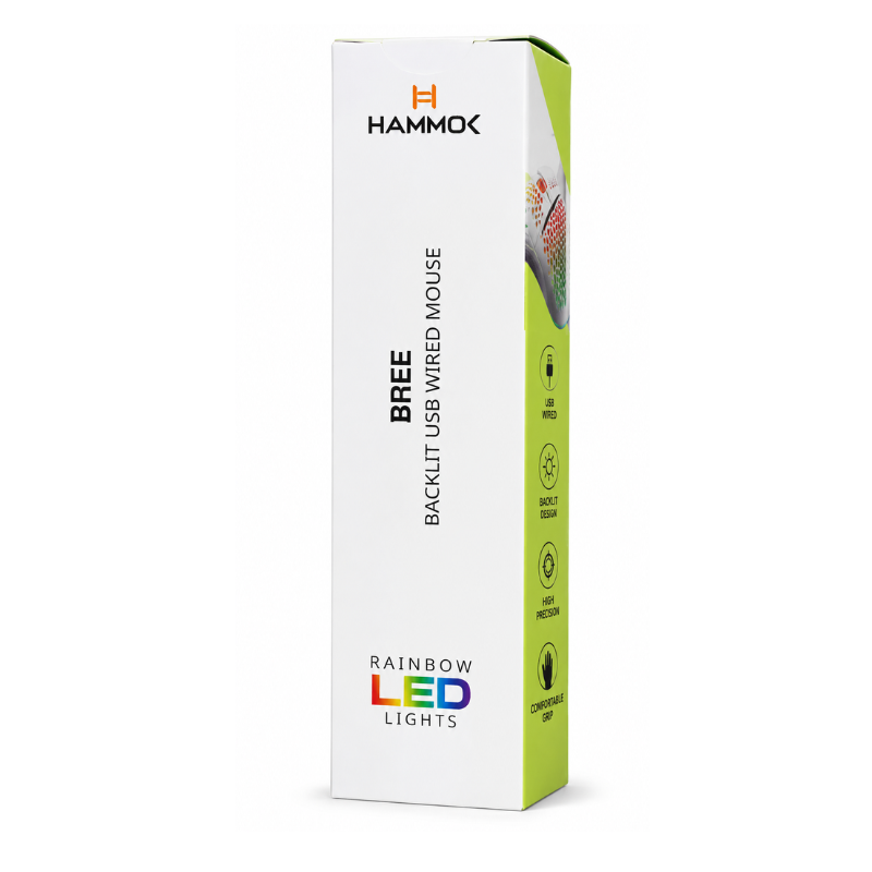 HAMMOK Bree Backlit USB Wired Mouse – 1600 DPI - Image 2